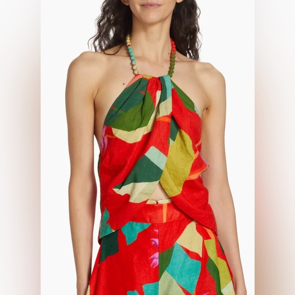 Farm Rio Heliconia Halter Crop Top - Picture 1 of 7